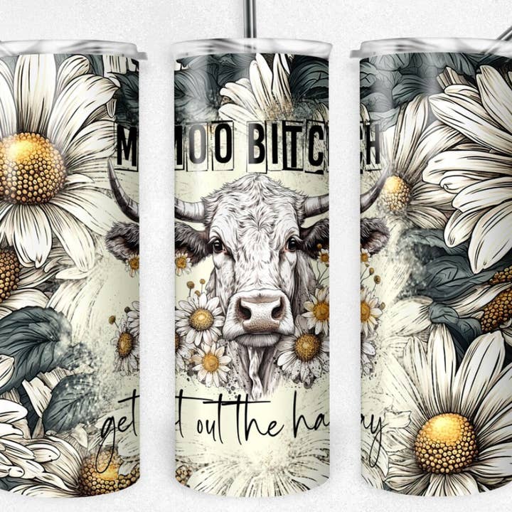 Moo Vaca Sai do Feno | Copo Térmico por atacado de Designs by Robyn