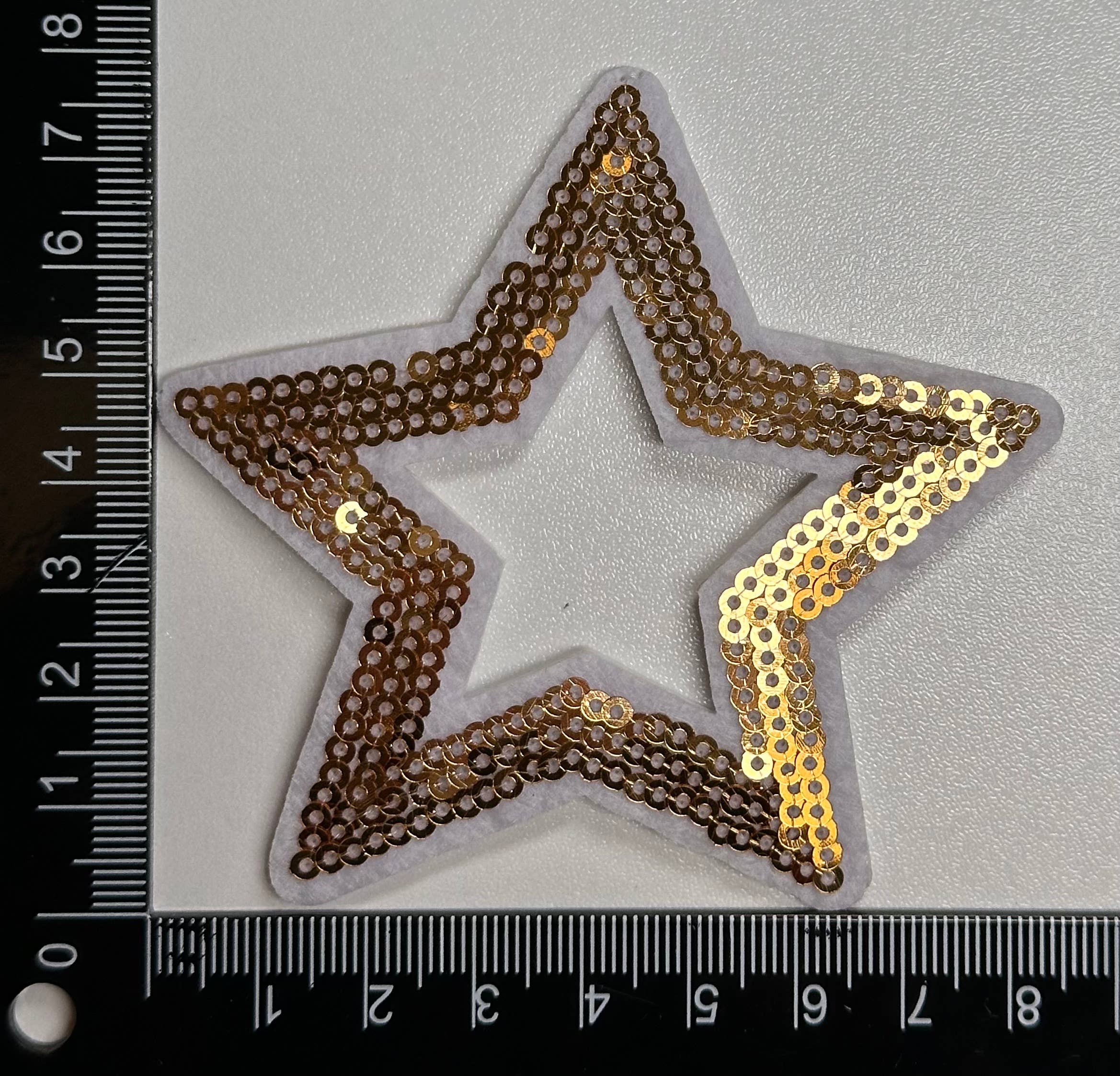 Aloe and Milk Boutique - Wholesale Patch - Sequin Star Outline, sequin, star patch, cheer, game day13