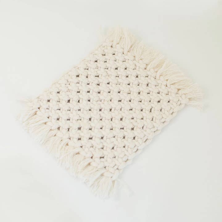 Macy Mae Dollhouse Designs - Wholesale Doll – Kids - Dollhouse Macrame Rectangle Rug | Ivory or Natural