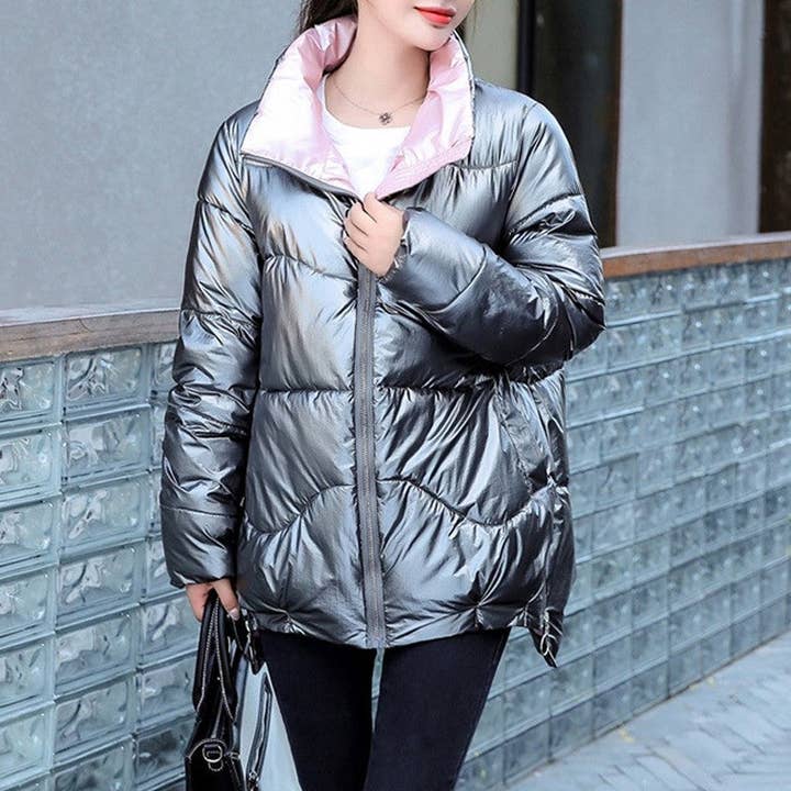 kycozy - Wholesale Puffer Jacket - Women's - Long Sleeves Solid Short Thick Winter Coat4