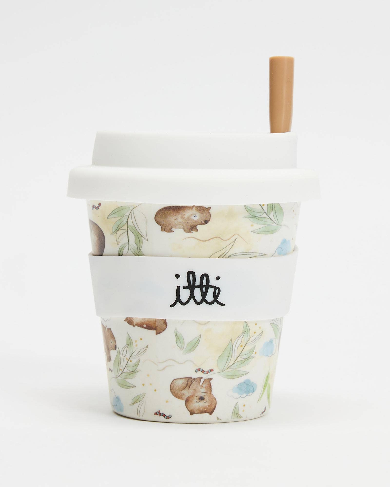 Itti - Wholesale Drinkglas/beker - Kinderen en baby - Itti herbruikbare bamboe Baby Cino beker met 2 rietjes - Womble