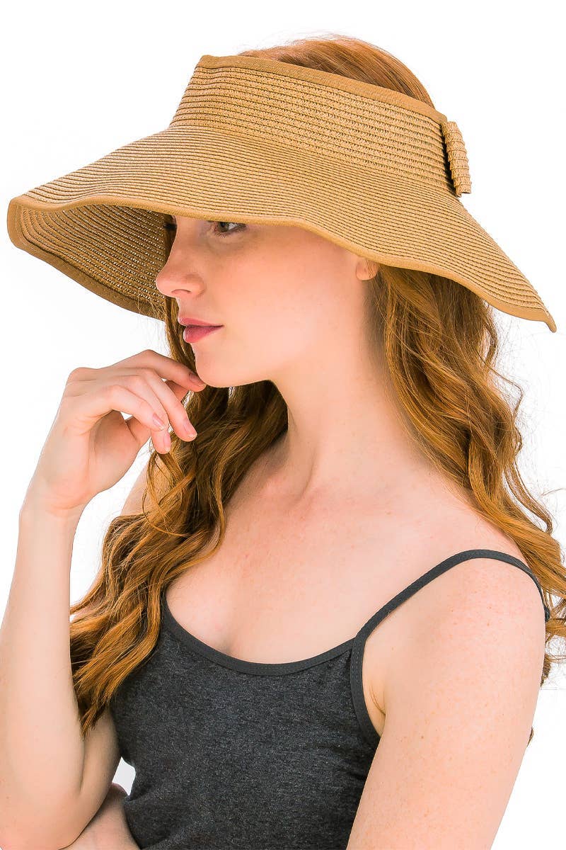 Assorted Pack And Go Paper Straw Wide Roll-up Sun Hat for wholesale on Faire1