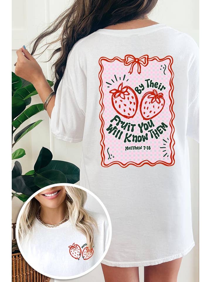 COLORBEAR - Wholesale T-Shirt (Graphic) - Women's - By their Fruit Strawberry Graphic Heavy Cotton Tee