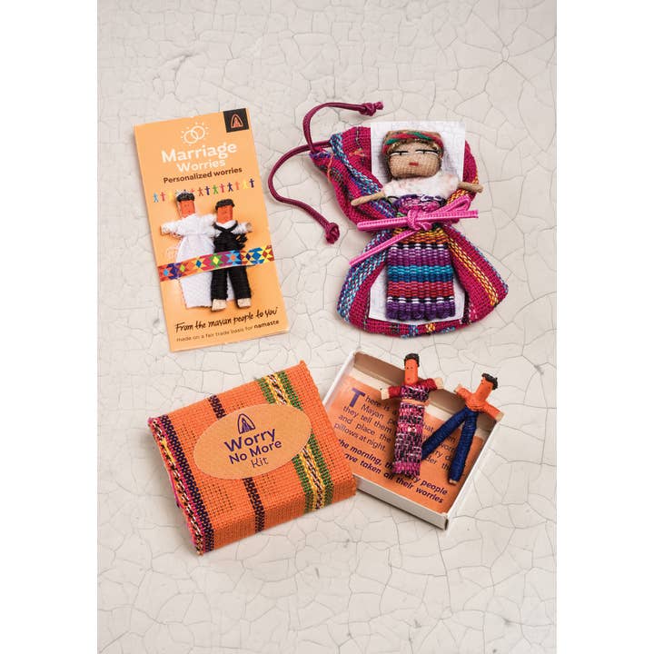 Namaste – wholesale Milestone art/keepsake – Child & baby – Large Worry Doll With Bag1
