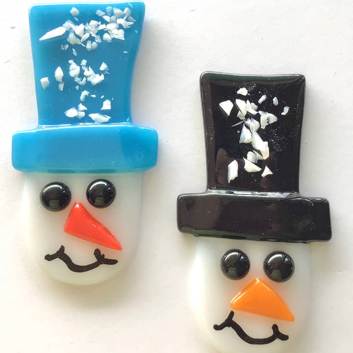 Fish Tales - Wholesale Ornament Set - Top Hat Snowmen Glass Ornaments2