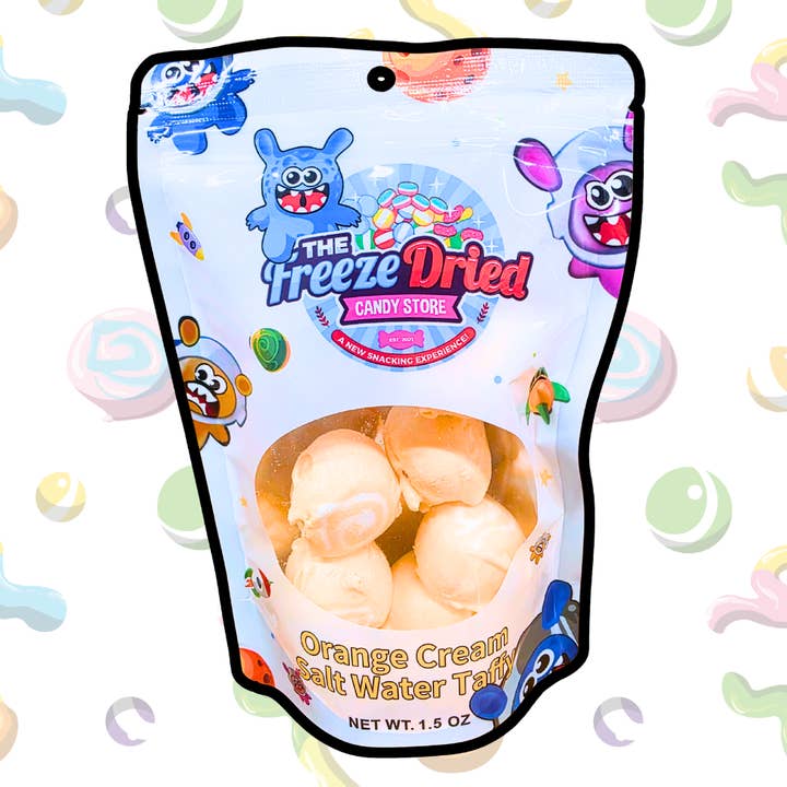 Orange Vanilla Salt Water Taffy for wholesale by The Freeze Dried Candy Store