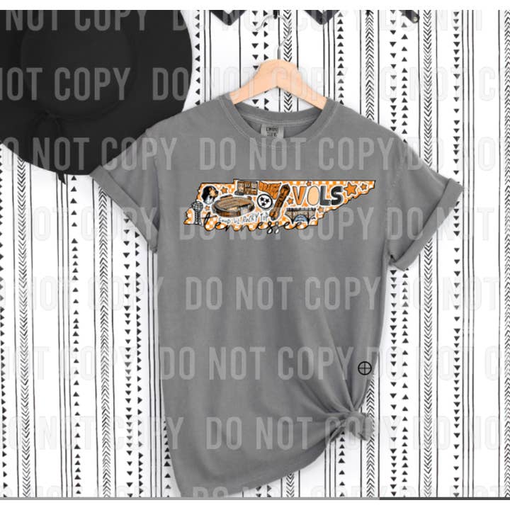 T-shirt Tennessee Volunteers State Doodle TN, couleurs confortables pour la vente par BB Subs and Screens