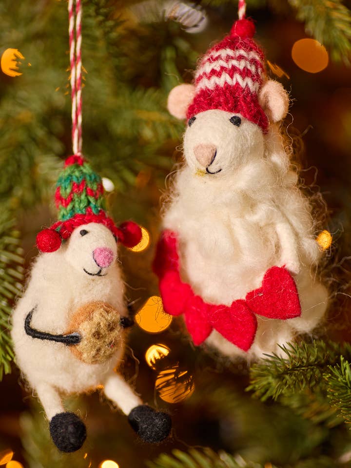 Felt Christmas Sheep Decorations for wholesale by Namaste