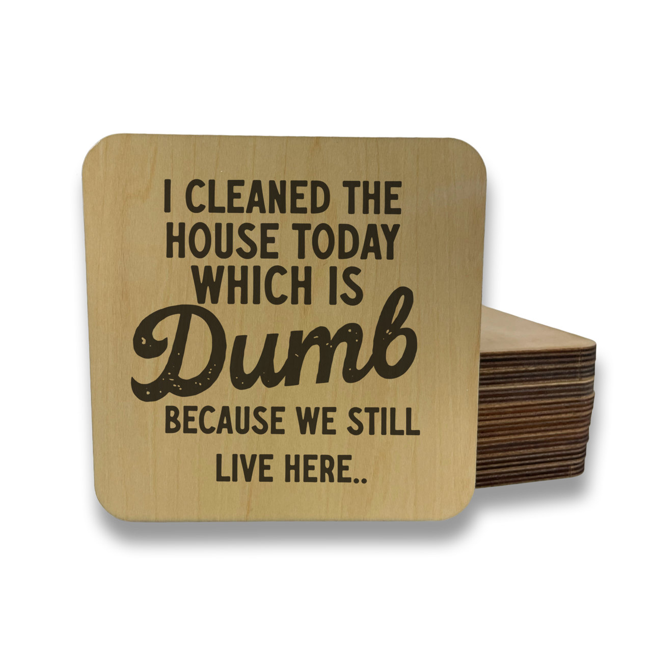 dkhandmade - Wholesale Coasters - I CLEANED THE HOUSE TODAY Magnet/Drink Coaster1