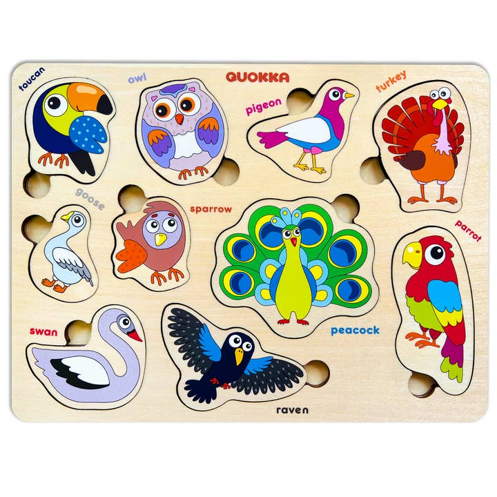 Wooden Puzzles for Toddlers | Birds for wholesale by QUOKKA