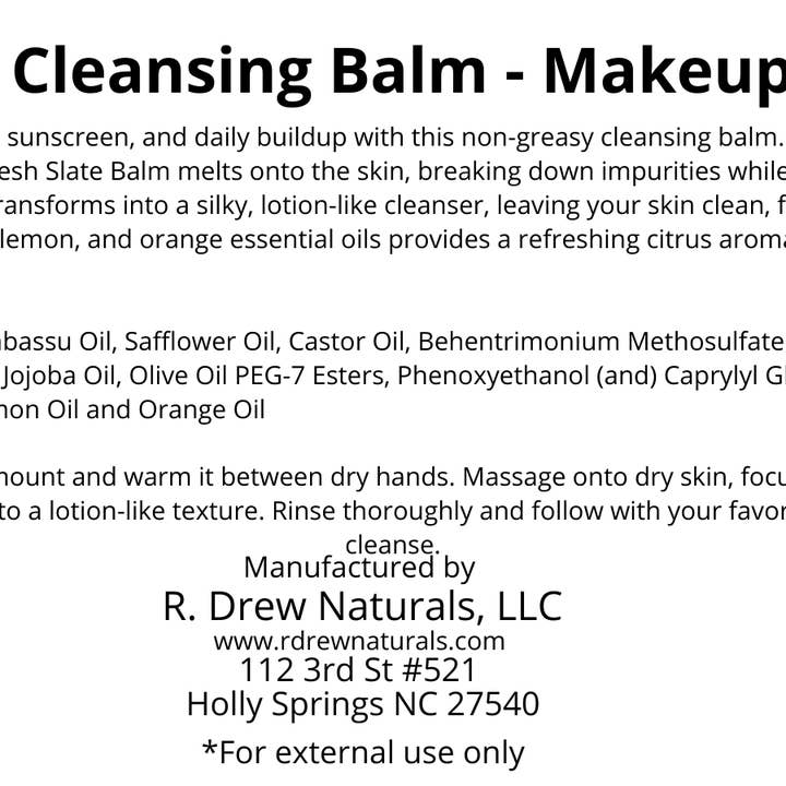 R. Drew Naturals, LLC - Wholesale Makeup Remover - Fresh Slate Cleansing Balm – Makeup Removal 3