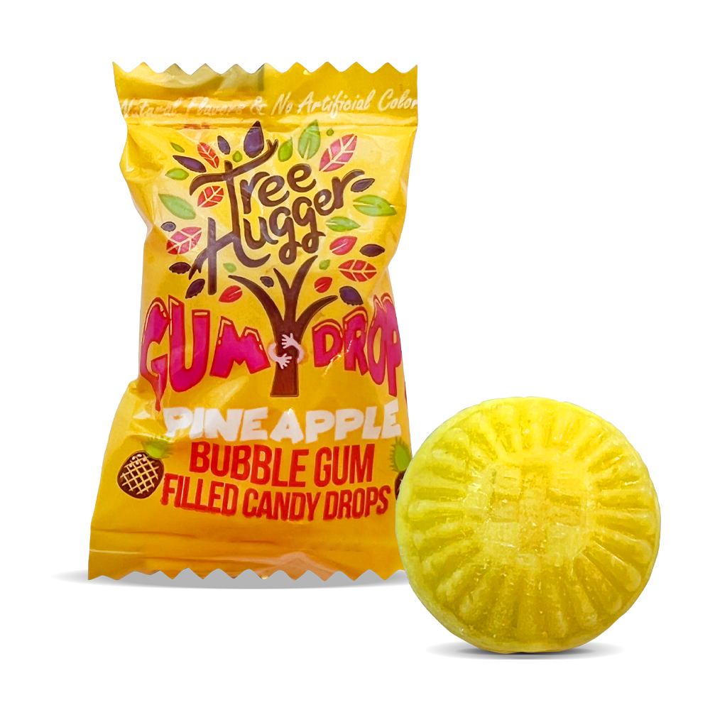 Tree Hugger Gum and Bubble Gum Filled Candy - Wholesale Chewing Gum - Tree Hugger Bubble Gum Filled Candy Drops 25 CT BAG8