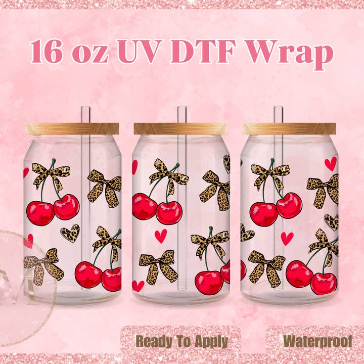 Cheetah Cherries UV DTF Wrap per la vendita all'ingrosso da parte di Dm Crafting
