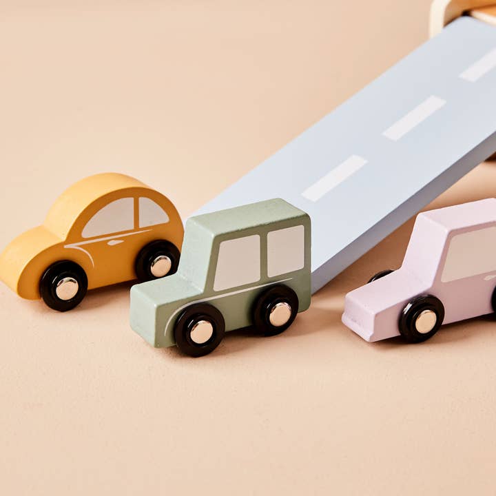 Just Bee Kids - Wholesale Toy Set - Kids - Just Bee Kids Wooden Ferry Toy Playset with Cars FSC3