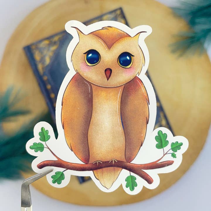 Owl Vinyl Die Cut Sticker for wholesale by Cosy & Card