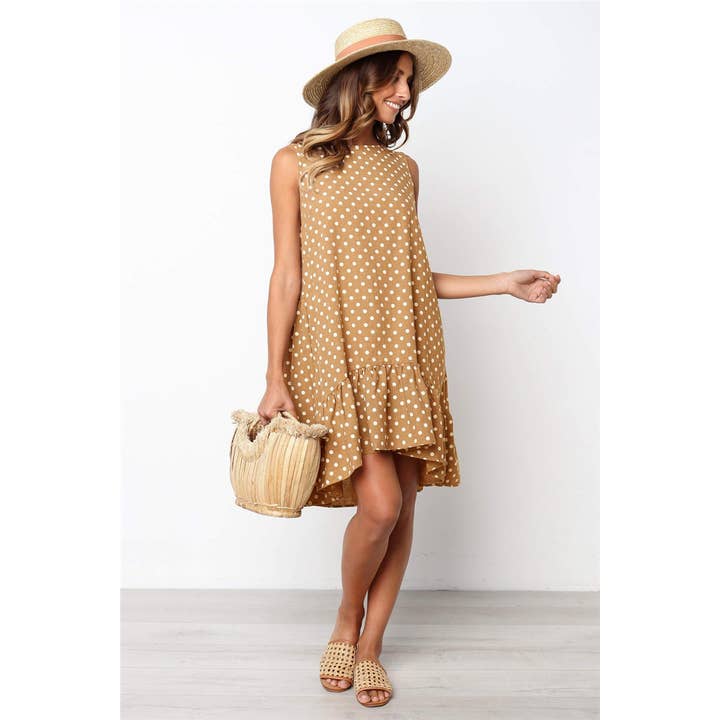 Sharon Tatem Fashion LLC - Wholesale Dress - Women's - Dress Sexy Boho Beach Sundress Women Floral Printed Polka Dot65
