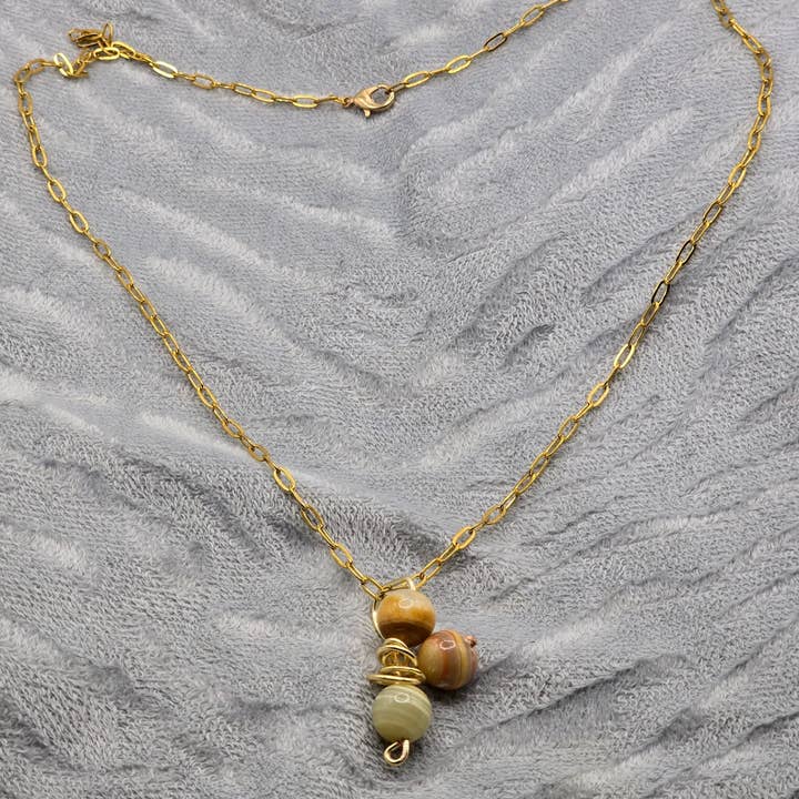 Gouden gedraaide glazen kralenketting voor wholesale door MadelynRylie