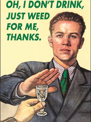 Imán rectangular: Oh, no bebo, solo marihuana para venta al por mayor de Ephemera
