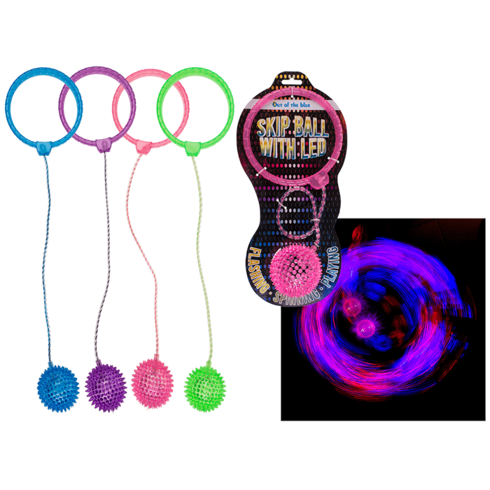 Out of the blue KG – Engroshandel Klassisk legetøj - Børn – Skip ball med LED, ca. 32 x 15 cm, plastik, 4 assorterede farver0