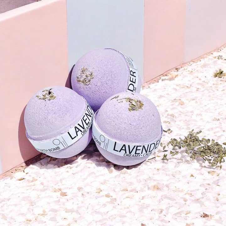 Pure Drop - Wholesale Bath Bomb/Fizz - Dreamy and Calm Lavender Large Bath Bomb - 8oz