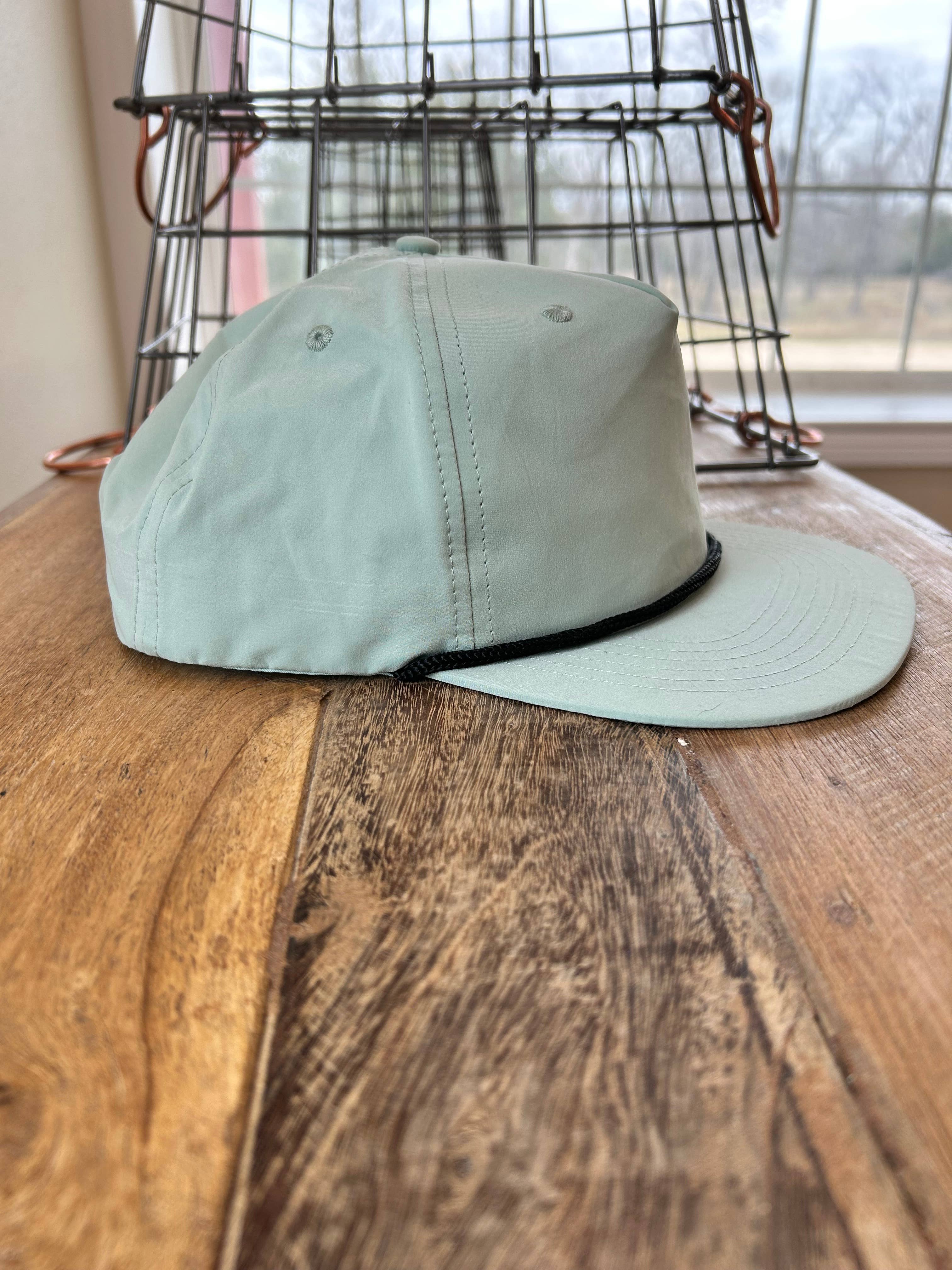 Vibes Hat Company - Wholesale Flat Brim Cap - Unisex - Vibes Retro Rope Hat- Sage | Hat Bar | Blank Caps3