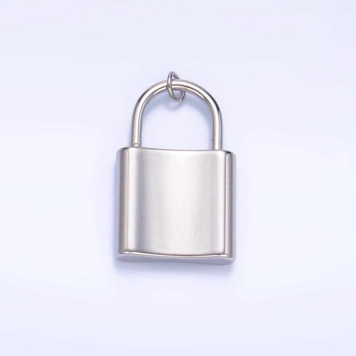 Aim Eternal - Wholesale Individual Charm/Pendant - Stainless Steel 24mm Key Padlock Minimalist Silver Charm | P952