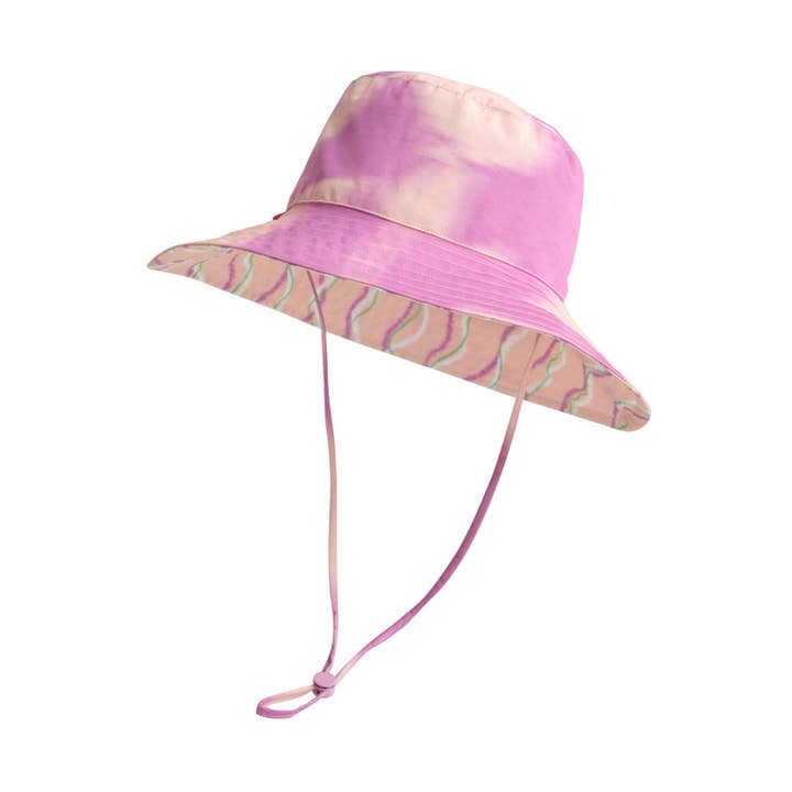 FRIDA x LOST PATTERN "Frida's Dream" Cotton Reversible Sun Hat - Pink for wholesale by Lost Pattern NYC