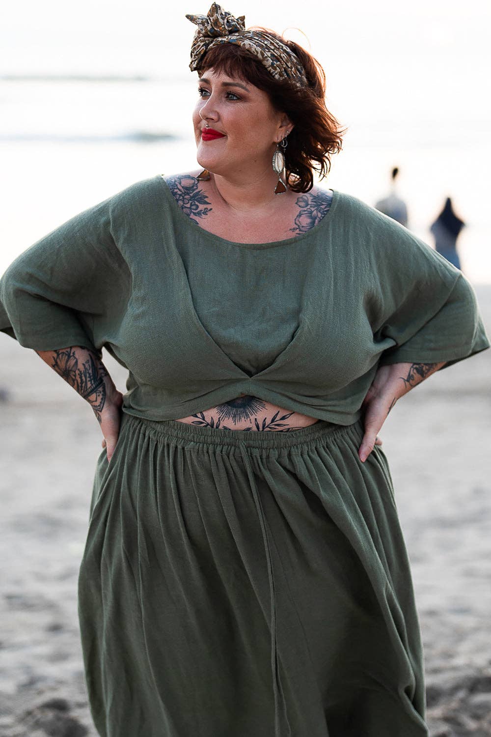 Jinx the label - Wholesale Blouse - Women's - Semoa Oversized Crop Top - Sage5