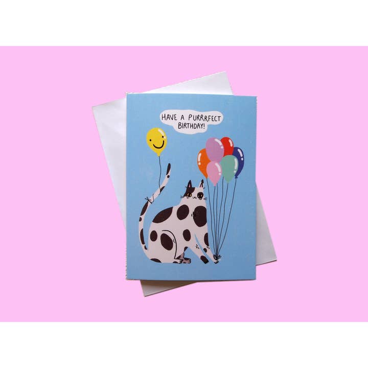 Have a Purrrfect Birthday, Cat Themed Funny Birthday Card for wholesale by I LIKE CATS