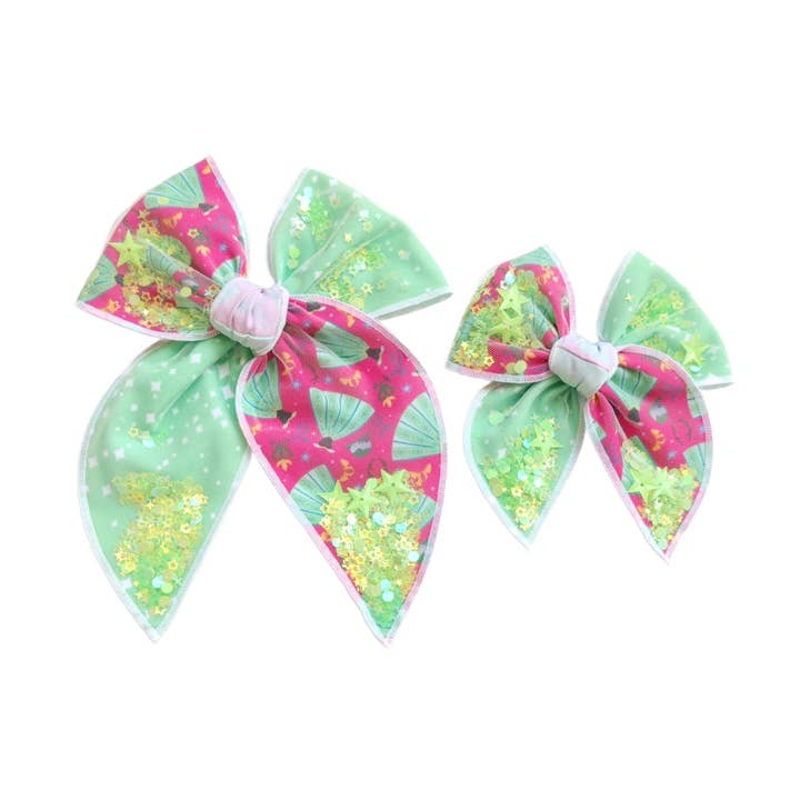 Syster Prinsessa Tvåfärgad Skakare Hårknuten Rosett med Klämma för wholesale av Pretty in Pink Bows