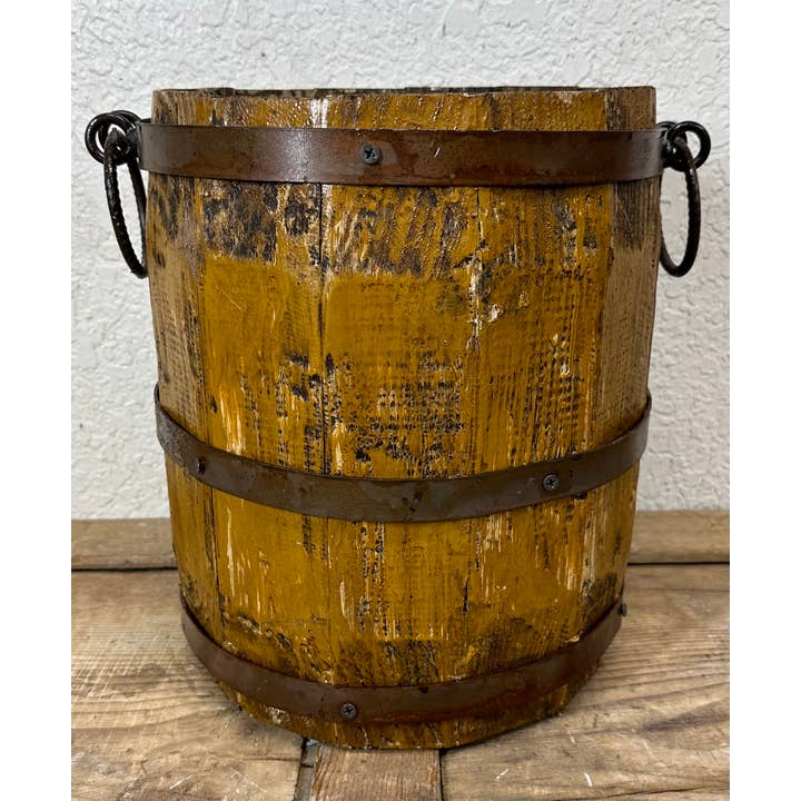 My Amigos Imports - Wholesale Bucket/Pail - Small Rustic Trim Bucket-13.5 x 13 in-Farmhouse-Small Bucket