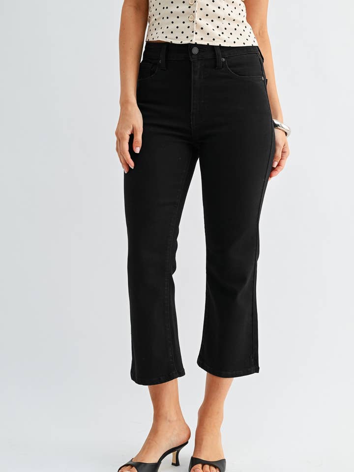 DP878 - PRETO - Capri justo com fenda por atacado de JBD