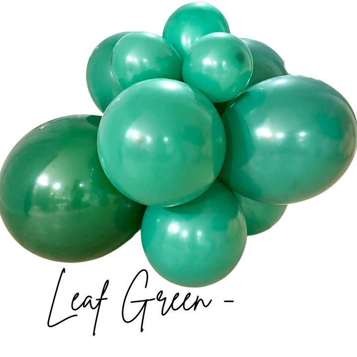 Premium Leaf Green Latex Balloon Cluster (5", 11” and 17") for wholesale by Ellie's Party Supply