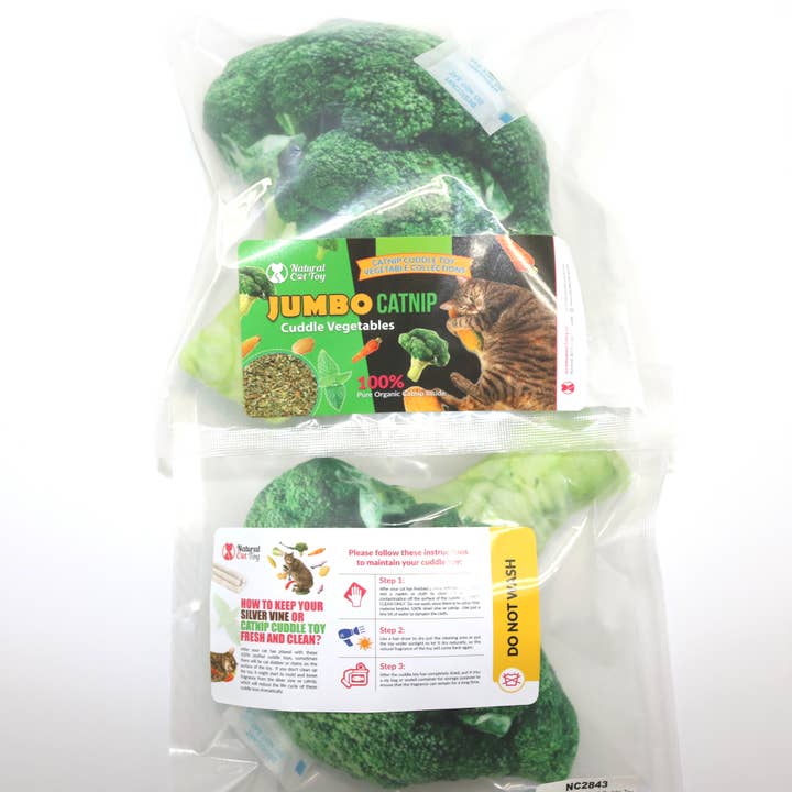 Natural Cat Toy - Wholesale Pet Toy - Cat - Catnip Jumbo Broccoli Cuddle Toy