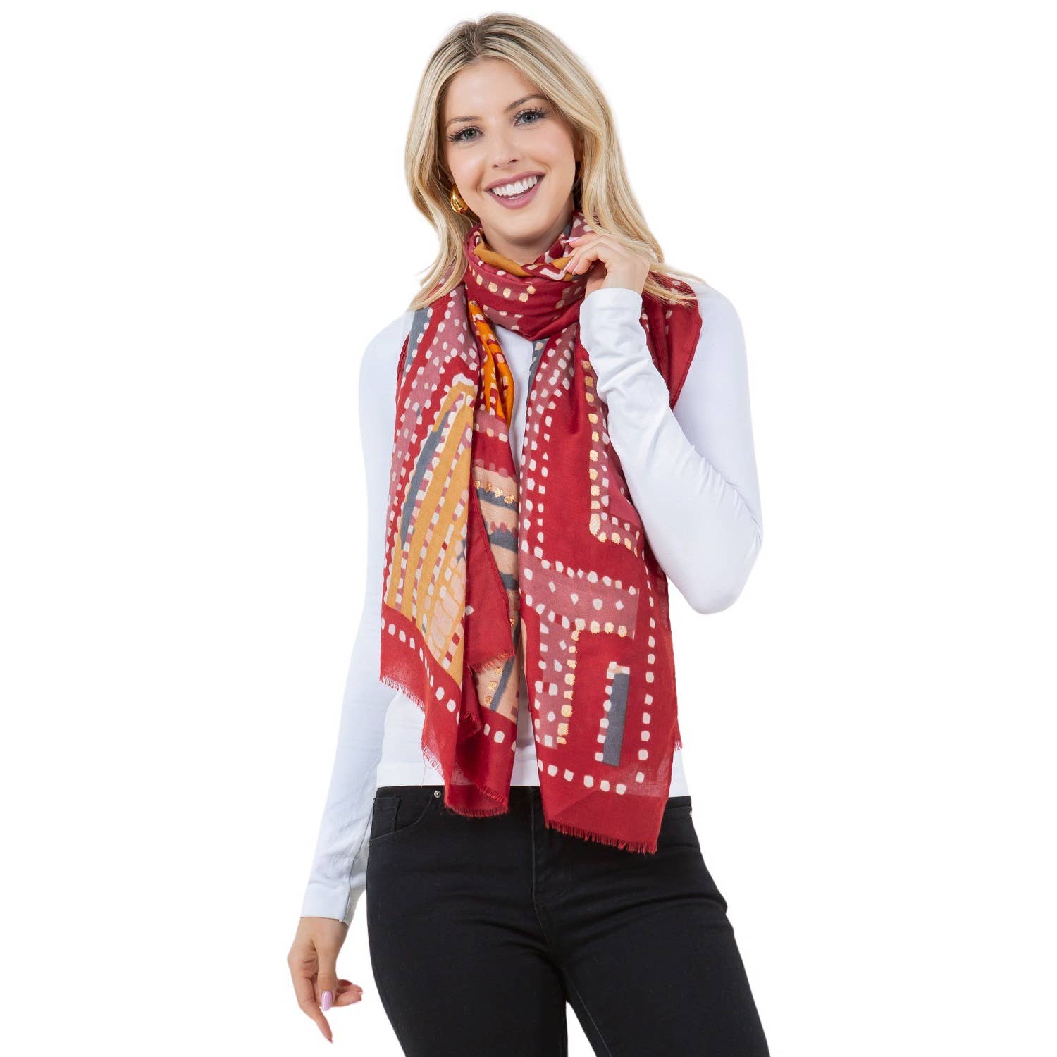 The Magic Scarf Company - Wholesale Scarf - Women's - Geometric Dot Design Scarf/Shawl2