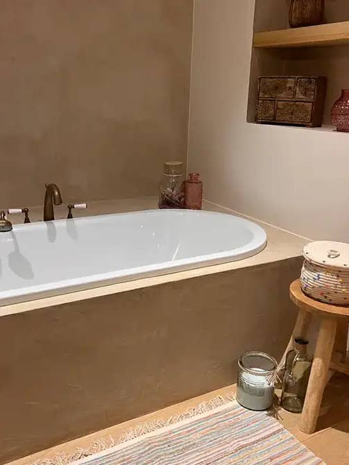 Nouveau tapis de bain sari tissé à la main - (Jolis Pastels) pour la vente par Crafts by Solid