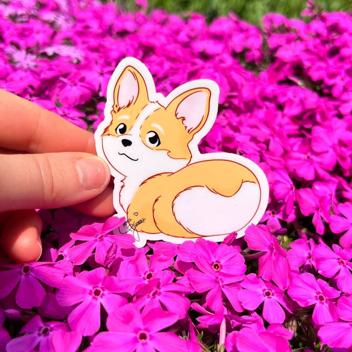 Kitty and Corgi and Friends LLC - Wholesale Sticker - Sweet Corgi's heart-butt - Vinyl Sticker2