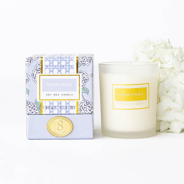 8 Oak Lane - Wholesale Votive Candle - Hydrangea 5.6oz Soy Wax Candle