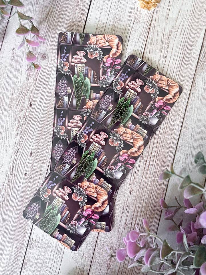 Sleepy Cat on Shelves Bookmark for wholesale by Lore & Whimsy