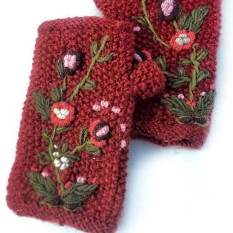 Ganesh Himal Trading - Wholesale Handverwarmer - Handwarmer van geborduurd wol, gevoerd met fleece0