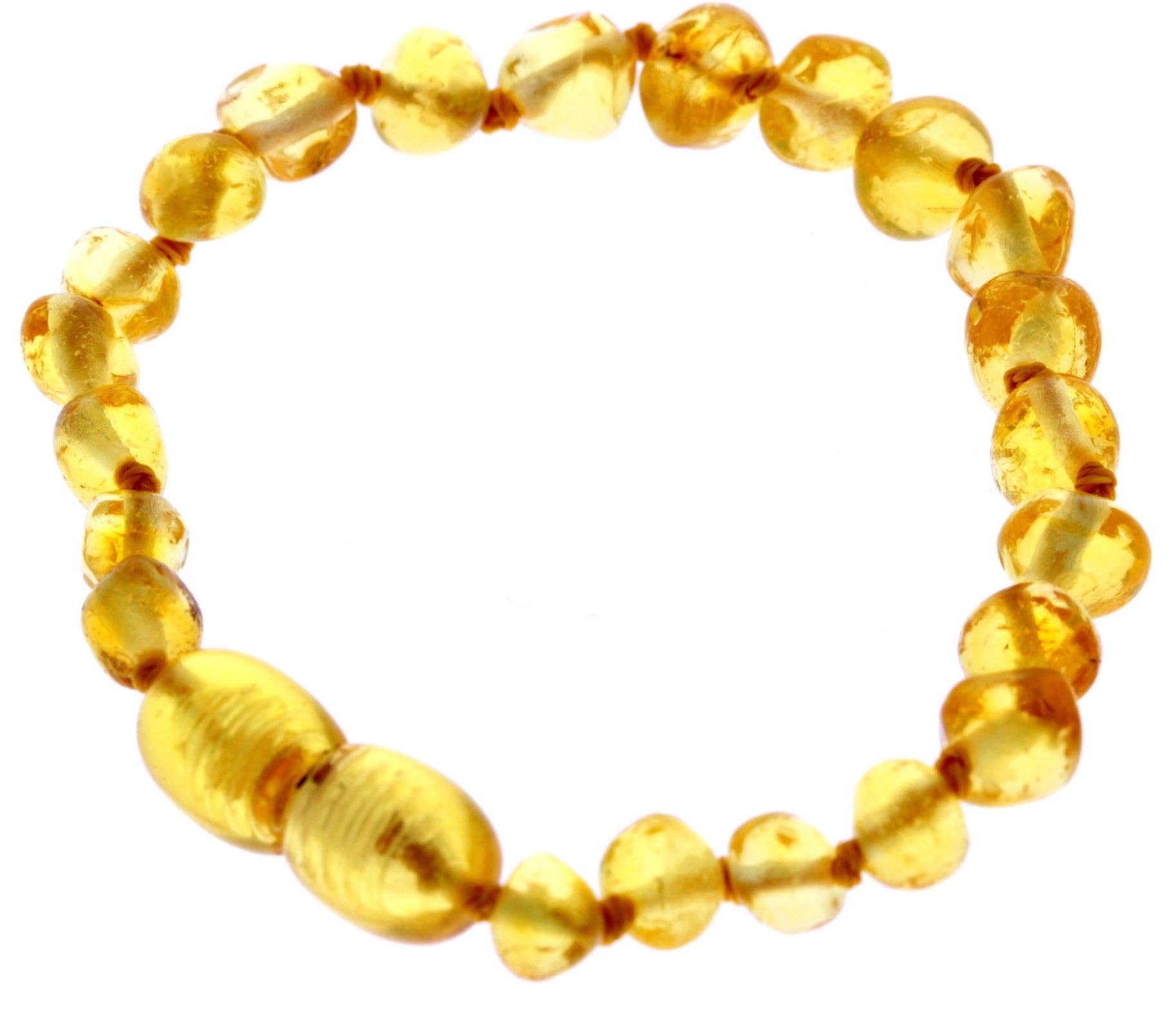 SilverAmber Jewellery - Wholesale Beaded Bracelet - Beautiful Baroque Bracelets & Anklets in Cognac, Mix, Lemon & Honey colours - Various Sizes25
