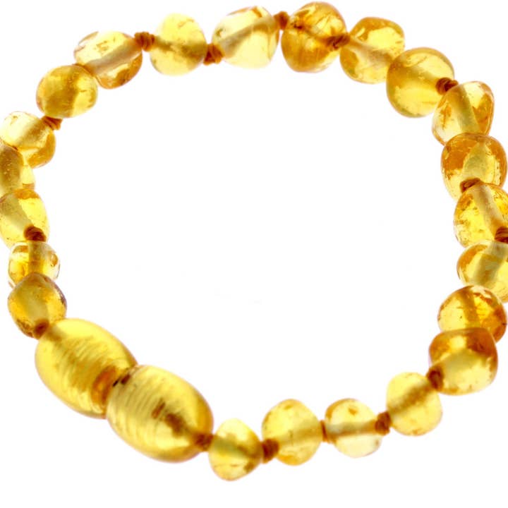 SilverAmber Jewellery - Wholesale Beaded Bracelet - Beautiful Baroque Bracelets & Anklets in Cognac, Mix, Lemon & Honey colours - Various Sizes25