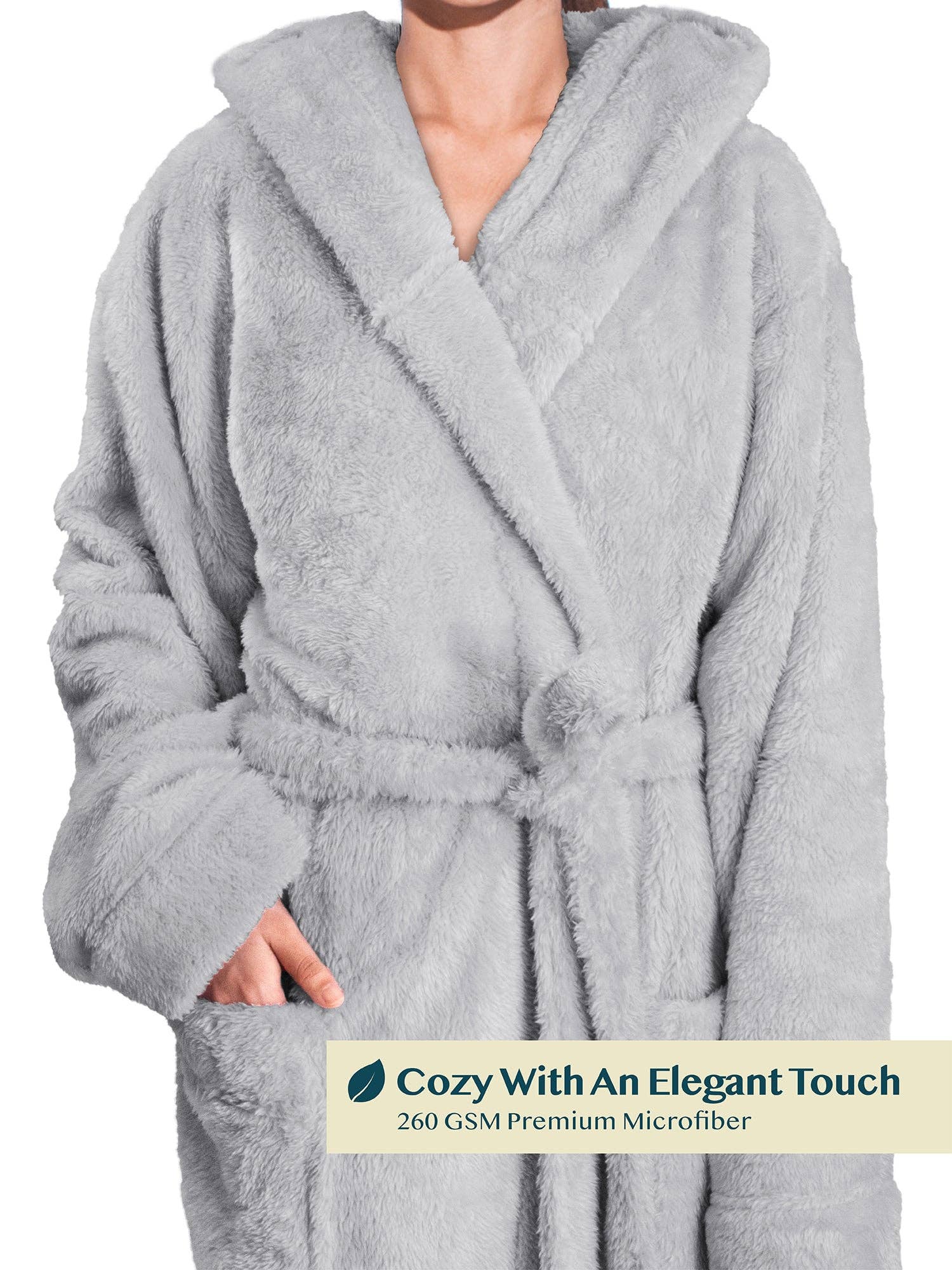 Pavilia - Wholesale Robe - Women's - Women's Sherpa Fluffy Robe with Hood19