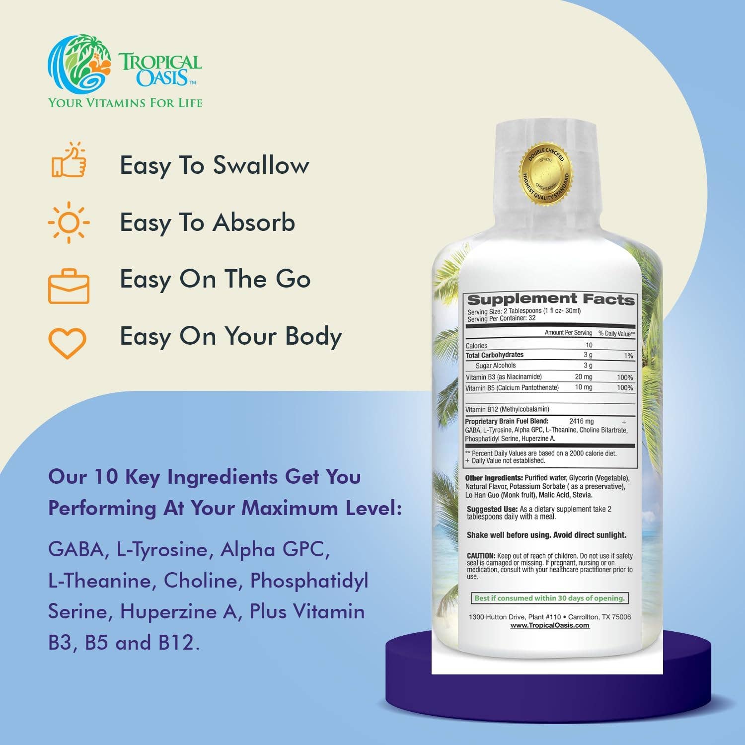 Aji Dulce Market - Wholesale Oral Supplement/Vitamin - Brain Power Liquid Nootropic Supplement7