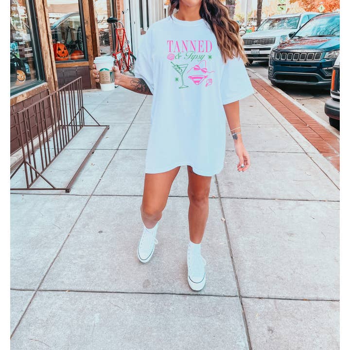 Bash - Wholesale Tunic - Women's - Tanned and Tipsy, Graphic Tee, Summer Apparel, Lake Shirt