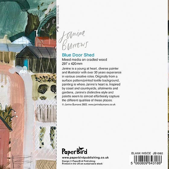 Paper Bird Publishing – wholesale Everyday greeting card – Blue Door Shed1