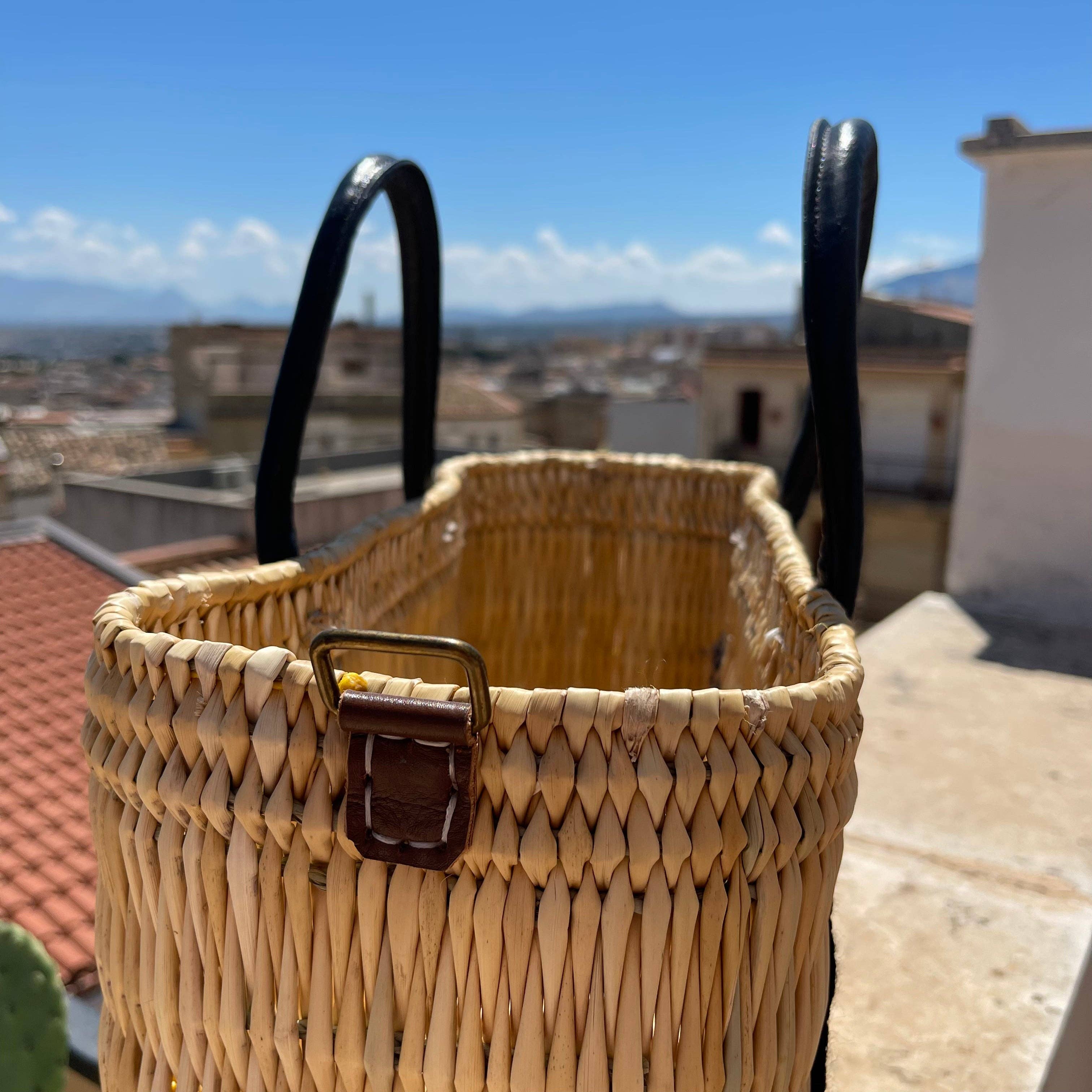 Oriana Lamarca Designs - Wholesale Tote Bag - Women's - CIAO Black Leather Handle Reed Bag3