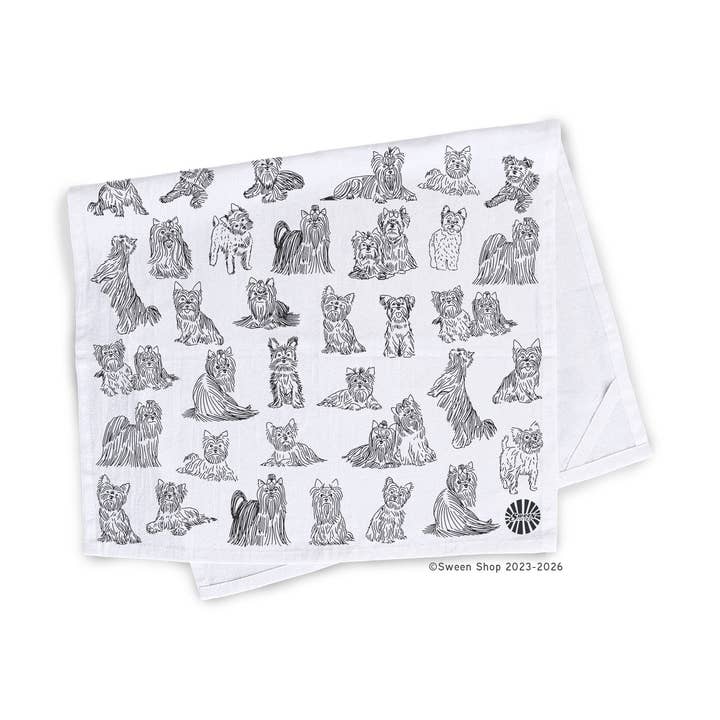 Yorkshire Terrier Tea Towel - 100% Premium Cotton Kitchen Dish Cloth for wholesale by Sween Shop