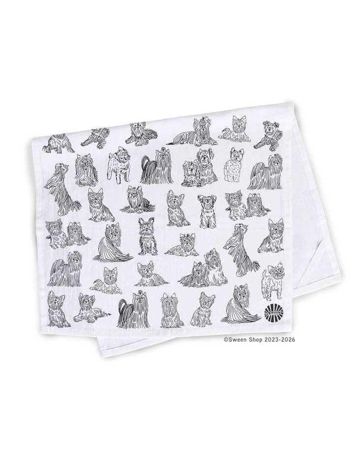 Yorkshire Terrier Tea Towel - 100% Premium Cotton Kitchen Dish Cloth for wholesale by Sween Shop