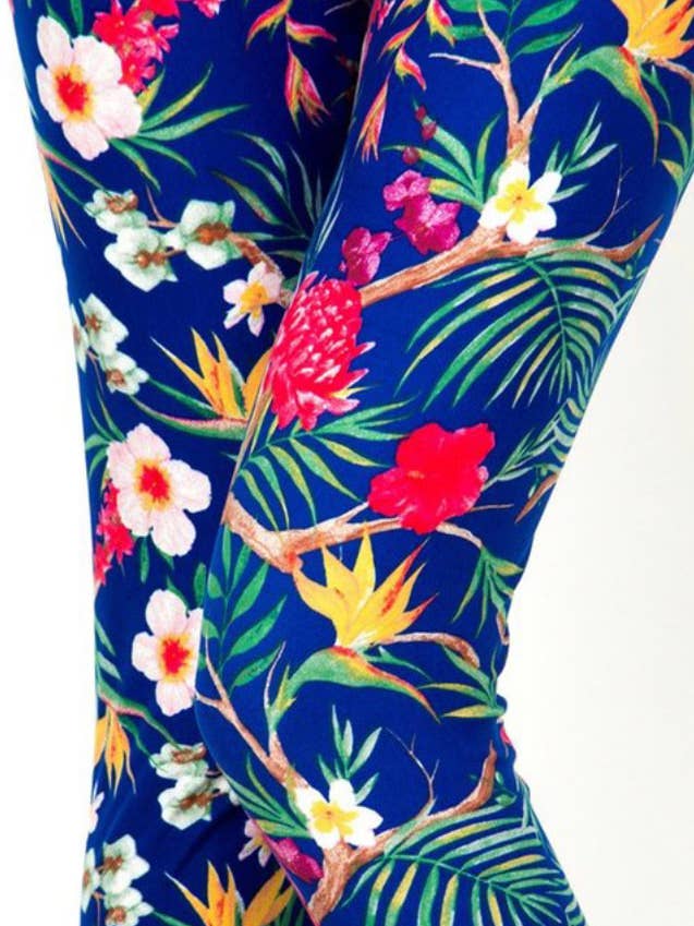 Tropiske Paradis Ferie Print Plus Størrelse CURVY Leggings for engroshandel hos Love 4 Leggings